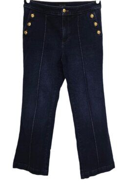 1500 Talbots Petite Flare Soft&Stretchy Dark Denim Jeans Sz.10P Women